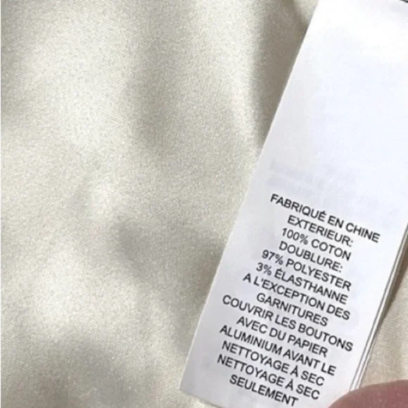 Kate Spade New York Cream Textured Scallop Trim Coat Size 10 Elegant Retro Mod - Picture 13 of 16